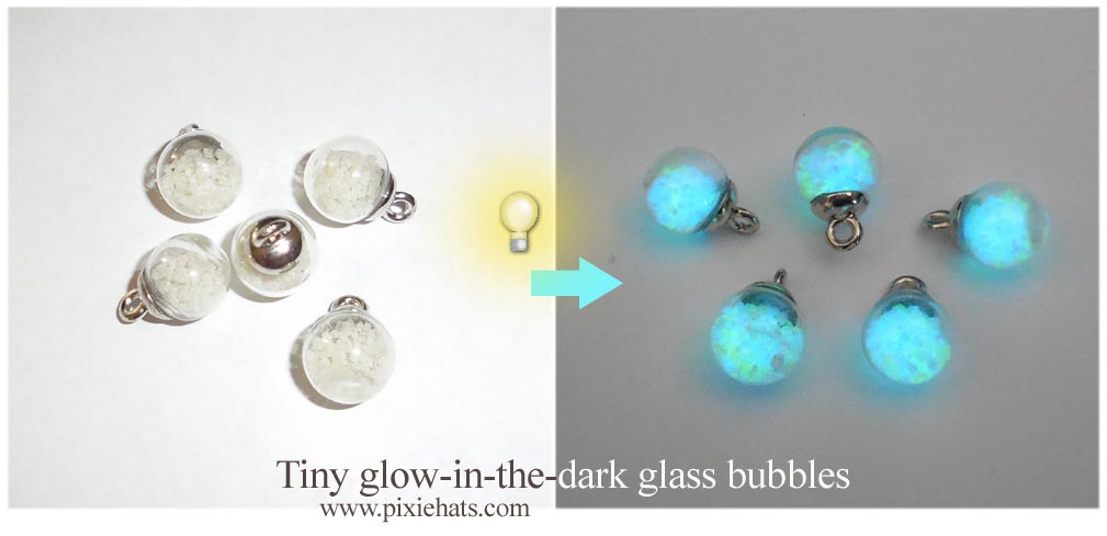 Glow in the dark glass bubble orbs