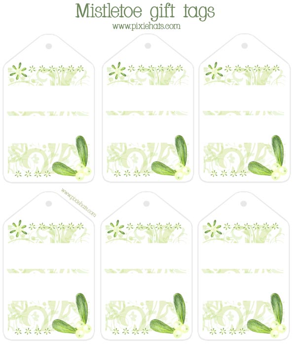 Mistletoe & Holly Stickers or Tags . Christmas Gift Labels – Scrap