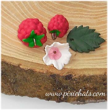 Raspberry bead charm set